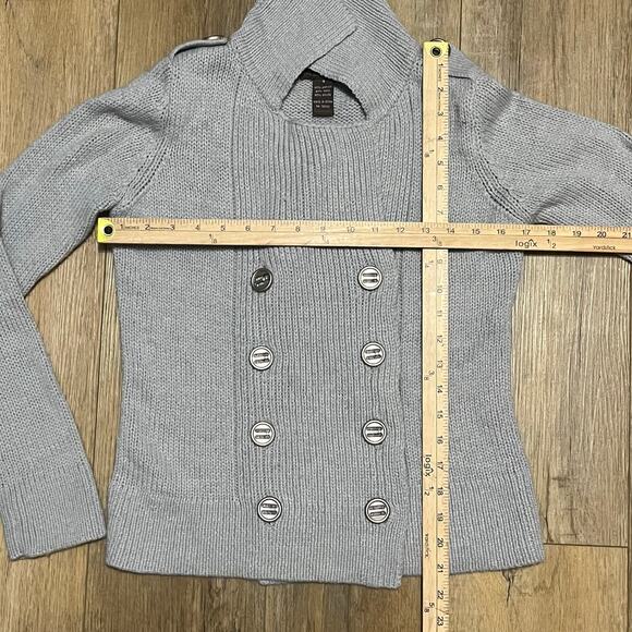 Fenn Wright Manson Double Breasted Shawl Collar Cardigan Sweater Gray S Wool - Picture 6 of 6